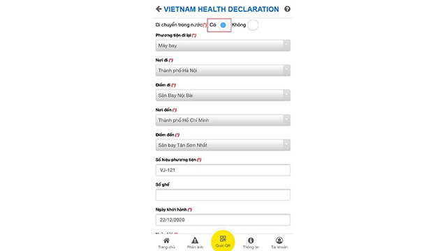 Cách khai báo qua app Việt Nam Health Declaration