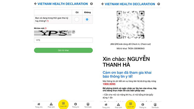 Cách khai báo qua app Việt Nam Health Declaration