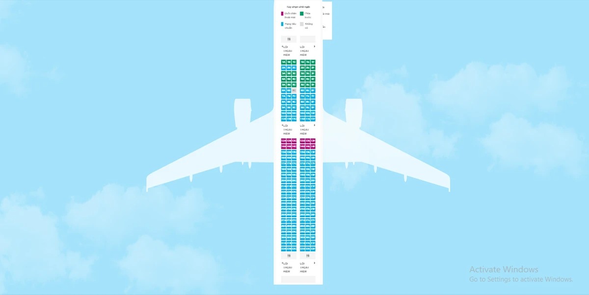 Sơ đồ chỗ ngồi trên máy bay Jetstar & Cách chọn chỗ ngồi đẹp