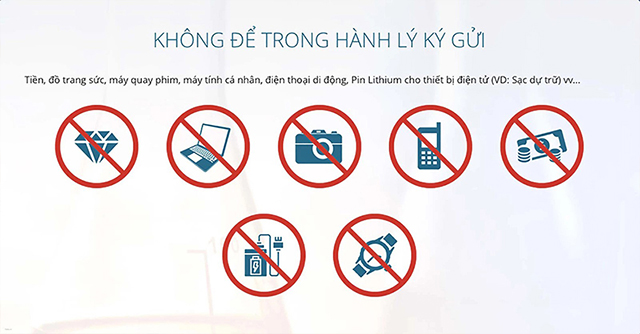 Không để sạc dự phòng trong hành lý ký gửi