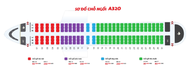 Sơ đồ chỗ ngồi máy bay Vietjet