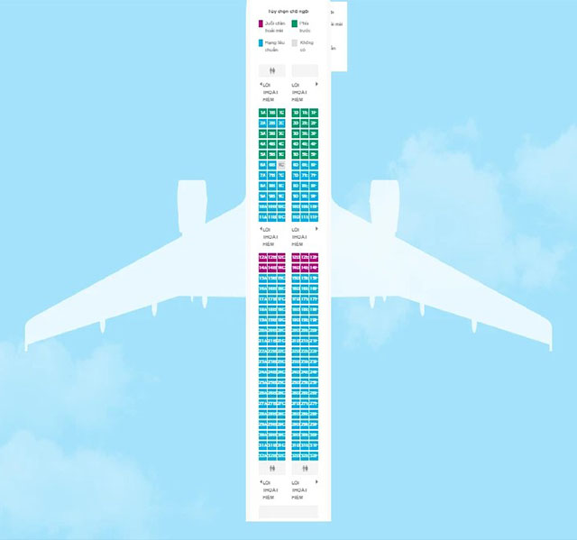 Sơ đồ chỗ ngồi trên máy bay jetstar