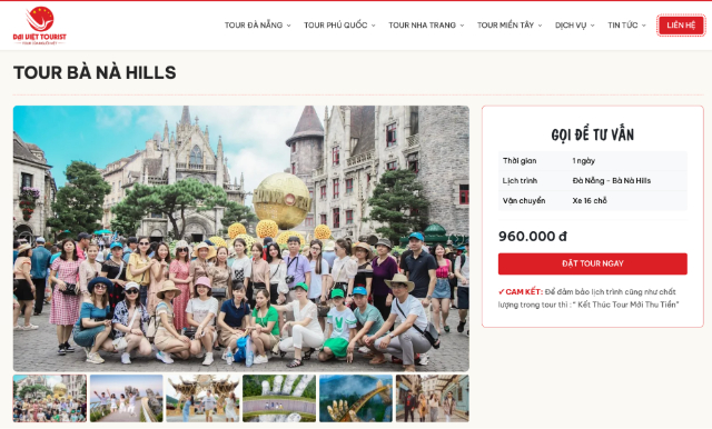 Lịch trình tour Bà Nà Hills được Đại Việt Tourist nghiên cứu xây dựng bài bản.