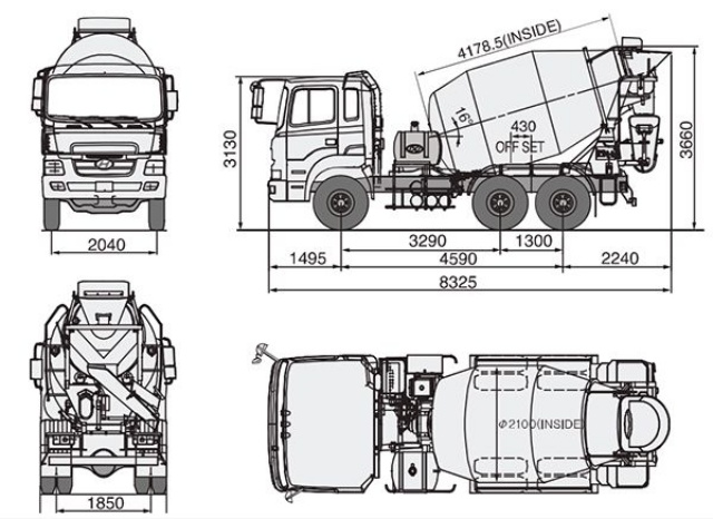 Cấu tạo xe bồn chở bê tông