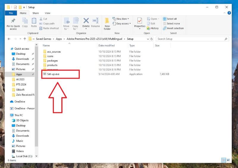 Click chọn "setup.exe"