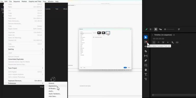 Giao diện Premiere Pro 2025