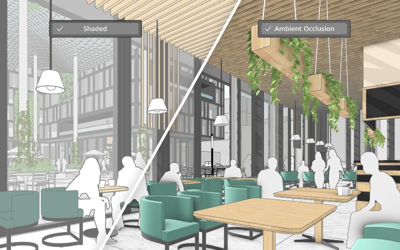 Hình ảnh trước và sau khi sử dụng Ambient Occlusion